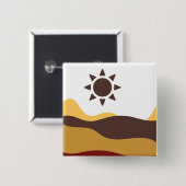 Retro Boho Sun 缶バッジ (正面&裏面)