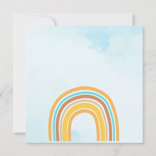 Retro Boho Sunshine, Here Comes The Son, Rainbow 招待状 (裏面)