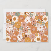 Retro Boho Terracotta Floral Personalized Wedding サンキューカード (裏面)