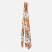 Retro Boho Terracotta Floral Wildflowers Autumn  ネクタイ (裏面)
