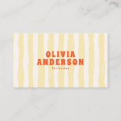 Retro Bold 70's Boho Groovy Funky Unique QR Code 名刺 (正面)