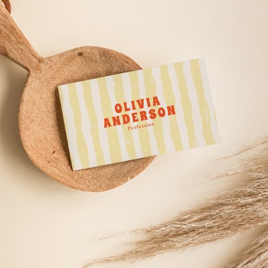 Retro Bold 70's Boho Groovy Funky Unique QR Code 名刺