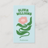 Retro Bold Boho QR Code Groovy Floral Trendy 名刺 (正面)