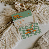 Retro Bold Psychedelic Groovy Checkered Unique Fun 名刺