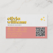 Retro Bold QR Code 70s Groovy Checkered Trendy 名刺 (裏面)