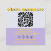 Retro Bold QR Code Groovy Checkered Boho Funky スクエア名刺 (裏面)