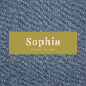 Retro Bold Serif Simple Green Blush Pink 名札