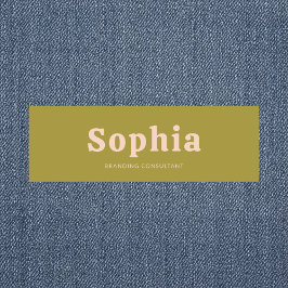 Retro Bold Serif Simple Green Blush Pink 名札