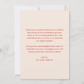 Retro Bold Typography Wedding Photo サンキューカード (裏面)