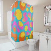 Retro Boogie – Abstract Blob Shower Curtain シャワーカーテン (インサイチュ)