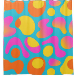 Retro Boogie – Abstract Blob Shower Curtain シャワーカーテン