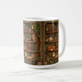 Retro book lover woodland animals コーヒーマグカップ (正面右)