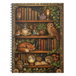 Retro book lover woodland animals ノートブック