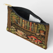 Retro book shelf dragonflies coffee florals  アクセサリーポーチ (見開き)