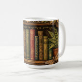 Retro book shelf dragonfly coffee floral コーヒーマグカップ (正面右)