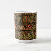 Retro book shelf mushrooms coffee floral  コーヒーマグカップ (中央)