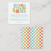 Retro Books For The Grad Graduation Checkerboard エンクロージャーカード (正面/裏面)