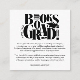 Retro Books For The Grad Graduation Checkerboard エンクロージャーカード