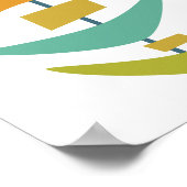 Retro Boomerang Mid Century Modern Style ポスター (角)