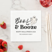 Retro Boos & Booze Spooktacular Halloween スタンダードランチョンナプキン (インサイチュ)