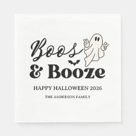 Retro Boos & Booze Spooktacular Halloween スタンダードランチョンナプキン