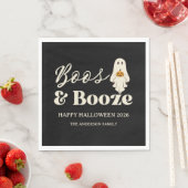  Retro Boos & Booze Spooky Halloween スタンダードランチョンナプキン (インサイチュ)
