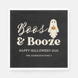  Retro Boos & Booze Spooky Halloween スタンダードランチョンナプキン