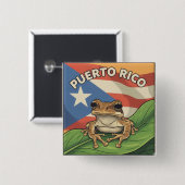 Retro Boricua Pride Poster 缶バッジ (正面&裏面)