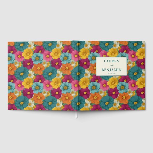Retro Botanica and Teal Wedding ゲストブック (全面)