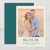 Retro Botanica and Teal Wedding セーブザデート (正面/裏面)