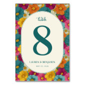 Retro Botanica and Teal Wedding テーブルナンバー (裏面)