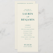 Retro Botanica and Teal Wedding プログラム (正面/裏面)