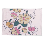 Retro Botanical Custom Name Pink Cream Beige 枕カバー (裏面)