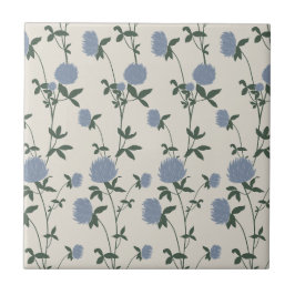 Retro Botanical Meadow Clover | French Linen タイル