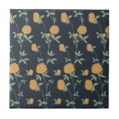 Retro Botanical Meadow Clover | Midnight Garden タイル (正面)