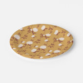 Retro Botanical Meadow Clover | Retro Nostalgia ペーパープレート (アングル)