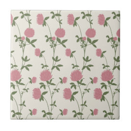 Retro Botanical Meadow Clover | Vintage Archive タイル