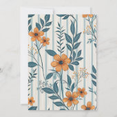 Retro Botanical Tile Baby Shower 招待状 (裏面)