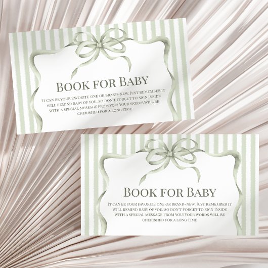 Retro Bow Cafe Bebe Coffee Book For Baby Shower エンクロージャーカード