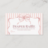 Retro Bow Cafe Bebe Girl Coffee Baby Shower Diaper エンクロージャーカード (正面)