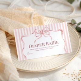 Retro Bow Cafe Bebe Girl Coffee Baby Shower Diaper エンクロージャーカード