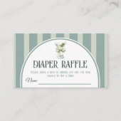 Retro Bow Tini One Martini Baby Shower Diaper エンクロージャーカード (正面)