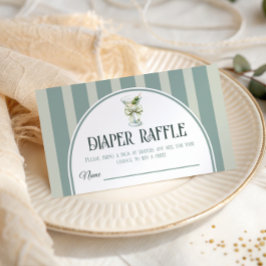 Retro Bow Tini One Martini Baby Shower Diaper エンクロージャーカード
