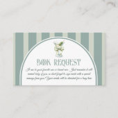 Retro Bow Tini One Martini Book For Baby Shower エンクロージャーカード (正面)