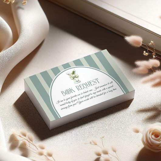 Retro Bow Tini One Martini Book For Baby Shower エンクロージャーカード