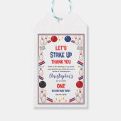 Retro Bowling 1st Birthday – Fun Kids ギフトタグ (正面)