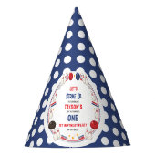 Retro Bowling 1st Birthday Party – Fun Kids パーティーハット (正面)