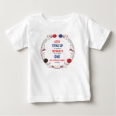 Retro Bowling 1st Birthday Party – Fun Kids  ベビーTシャツ (正面)