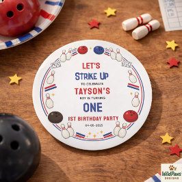 Retro Bowling 1st Birthday Party – Fun Kids  ラウンドシール