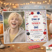 Retro Bowling 1st Birthday Party – Fun Kids  招待状